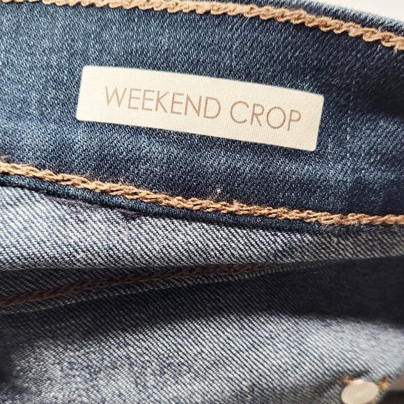 Vintage America Blues Weekend Crop Blue Jeans Dark Wash 5-Pockets Women's Sz 10 - Picture 6 of 9